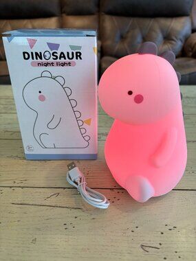 New VSATEN Dinosaur Color Changing Silicone LED Lamp, Portable/Rechargeable